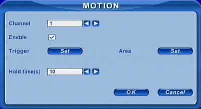 4.2.6 Motion Configuration Click MOTION to enter motion configuration shown as Fig 4.11 Motion Configuration. Fig 4.11 Motion Configuration Here users can set motion sensitivity, detection area and alarm out.