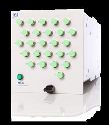EXCLUSIVE TO JGR The MS7 modular optical switches provide high performance at a reasonable cost and are exclusive to JGR for use in the MS12001 cable assembly and component test system.