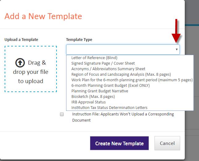 If you have existing templates, you ll see them listed in the order that they will appear to the applicant in the Download Templates & Instructions page.