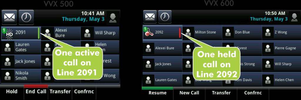 Polycom VVX 500 and Polycom VVX 600 Business Media Phones User Guide If your phone is idle, you can: Tap a phone line to access the Dialer.