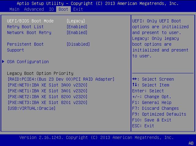 Enable or Disable Oracle System Assistant (BIOS) Enable or Disable Oracle System Assistant (BIOS) Use the Oracle System Assistant Configuration setting in the BIOS Setup Utility Boot menu to disable