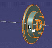 Page 100 4. Select a geometric element (a point, line, plane or axis system) on the same to-be-moved component, e.g. a circle of which the center is the center of the entire Disk cylinder in the sample product.