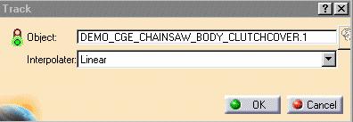 from the DMU Simulation toolbar and select CHAINSAW_BODY_CLUTCHCOVER.