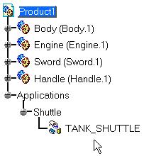 Page 60 7. Click OK to end the shuttle creation. The shuttle is identified in the specification tree and in the geometry area.