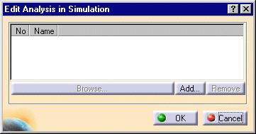 Page 77 At any time, you can press the Edit Analysis button from the Edit Simulation dialog box: It is empty because you have not defined interferences.