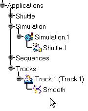 Page 85 The track is smoothed Now you are going to play your smoothed track: 7. Click the Play a Simulation icon and select Track.1 in the specification tree The Player is active.