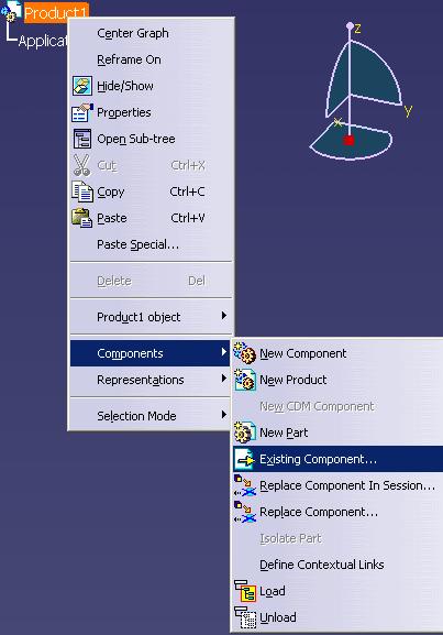 3. Select Components -> Existing Component.