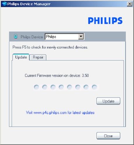 Install Philips Device Manager from the supplied CD or download the latest version from www.philips.com/support. 5. Manually verify software status Make sure you are connected to the internet.