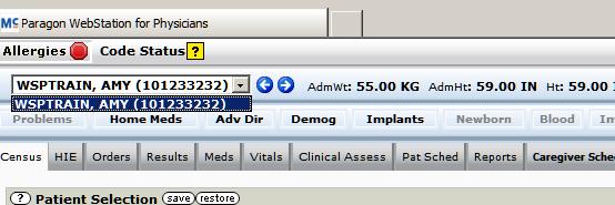 Your patients are now available in the drop down menu at the top