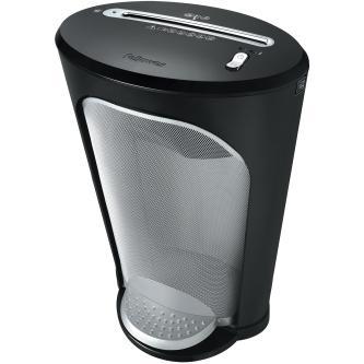 Shredder includes a 9" wide paper entry and safety lock disables shredder for added safety protection. Runs on AC power.