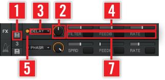 In Single Effect mode you get full control over all parameters of a single effect: Choose an effect with the Effect Selector (3).
