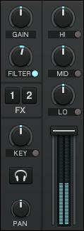 Tutorials Playing Your First Track Above, the channel fader should be raised on channel A: The channel meter (the vertical bar of indicators along the channel fader, see picture above) should show