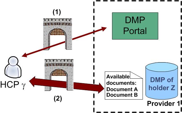 Effect of holder's control on his/her DMP 3/3 (1) HCP γ is authenticated and authorized to