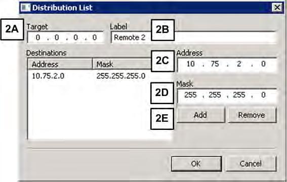 b) Right-click in the white space below the InBand Distribution Lists label. Click the [Insert] button that appears. The Distribute List dialogue window appears. 2.