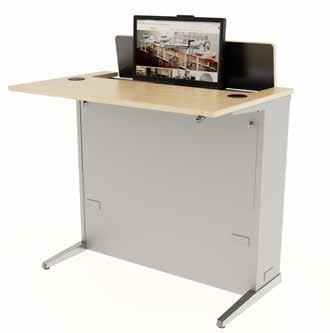 5 high Counter balance manual monitor lift Accommodates two users with one monitor per user up to 30