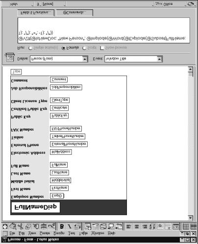 Example Application Design View Shown below is the design view of the example application.