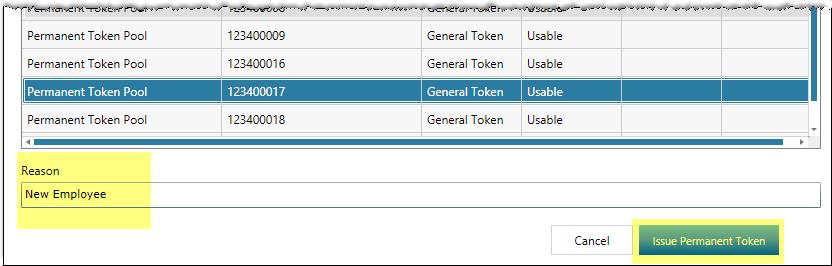 for a specific number, or list tokens of a particular type only. Click the Filter button to update the list: 8. To issue a token to this person, select the token that you want to assign from the list.