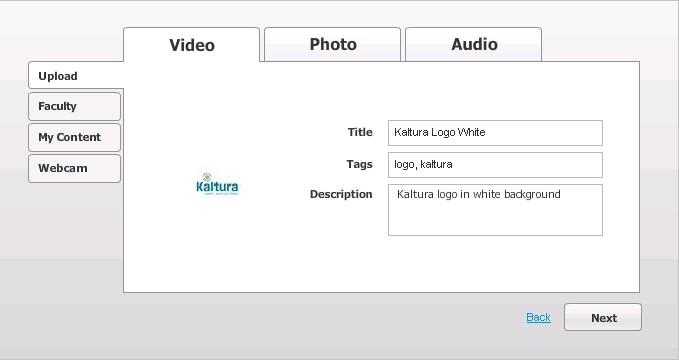 What is the Kaltura Video Tool for Sakai? 6. 7. Tags are keywords that other users may use to search for your media items, such as with an index of a book.