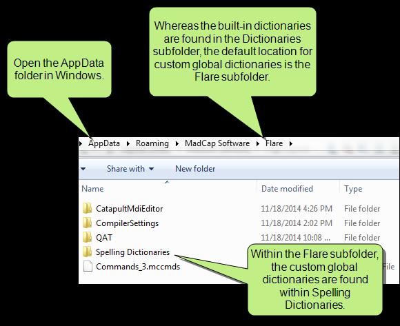 Dictionaries (Global) and Spell Check Enhancements The following enhancements have been made to dictionaries and the spell checking feature they support: DICTIONARIES GLOBAL OR PROJECT In previous