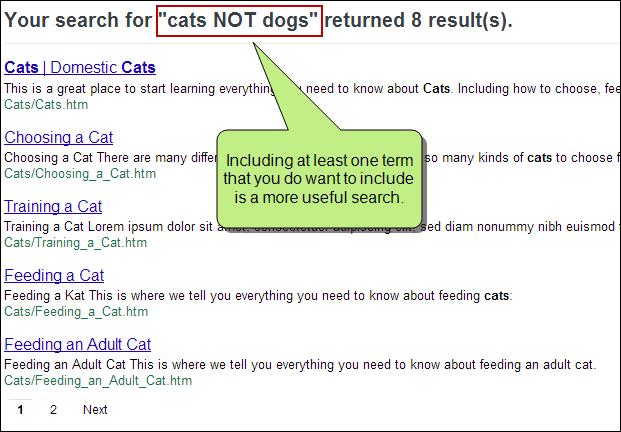 Instead, search for cats NOT dogs to return a smaller,