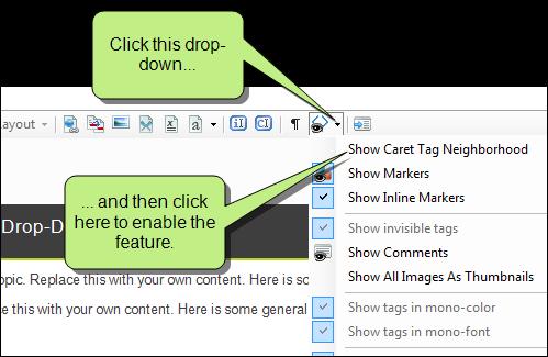 CONTEXT MENU WITH FLYOUT INSERT MENU If you right-click on text in the