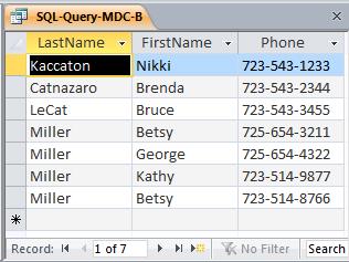 B. List the LastName, FirstName, and Phone of all customers. Solutions to Marcia s Dry Cleaning questions are contained in the Microsoft Access database DBP-e14-IM-CH02-MDC.