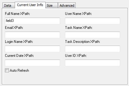 InfoPath Custom Controls Current User control Pulls current user information Uses: - Capture current user data in form fields - Submit workflow audit trail to SAP (via form fields and web service)