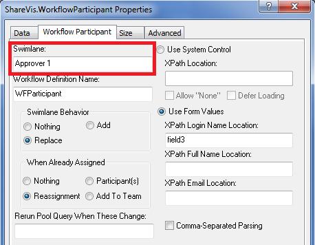 InfoPath Custom Controls Workflow Participant control Set workflow assignment Uses: - Integrate task assignment into form - Use form fields to set assignments Properties: Comma-Separated Parsing: