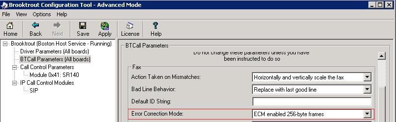 Under Advanced Settings, configure the fields as follows: Error Correction