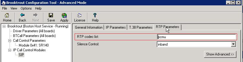 7.7. Configure RTP Parameters Select the RTP Parameters tab.