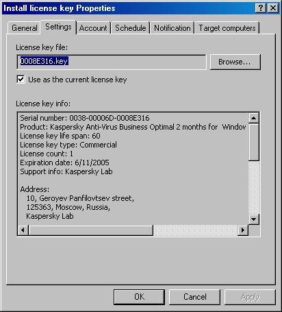 158 Kaspersky Administration Kit Figure 114. Configuring License renewal task. 5.1.5. Creating and viewing license keys report To generate a report about the status of the license keys installed on