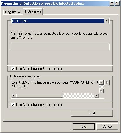 Under this option, use the field below to enter recipient host addresses for network notifications.