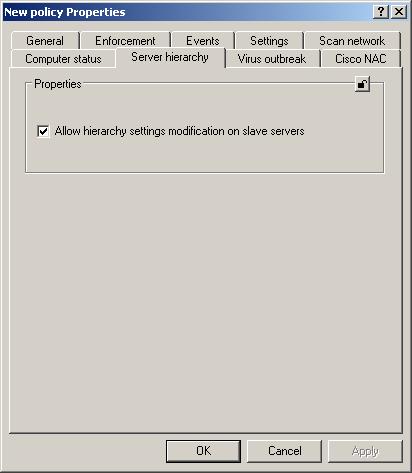 90 Kaspersky Administration Kit Figure 56. Editing Administration Server Policies Server Hierarchy Tab 3.1.1.11.