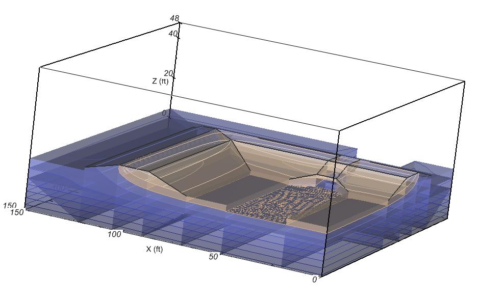 Also shown are the locations of the cross-sections presented in Figures 1 and 2. A1 B B1 A Figure 5: 3D Geometry Post-Analysis.