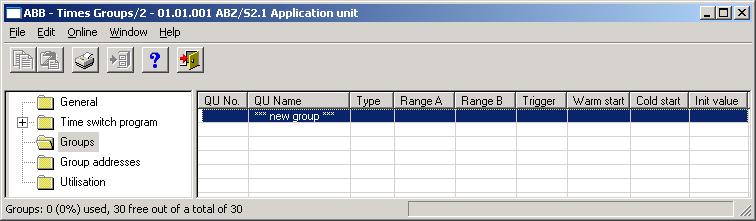 3.4.9.1 Insert new group Fig. 130: Dialog window: Insert new group To insert a group, select Group in the selection area. The associated table is activated in the right-hand window.