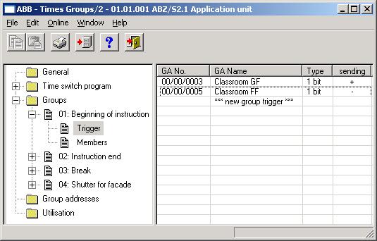 3.4.10 Group trigger - General Fig. 160: Dialog window: Group trigger - General The created triggers are shown in the folder Groups, 01: Beginning of instruction and Trigger.