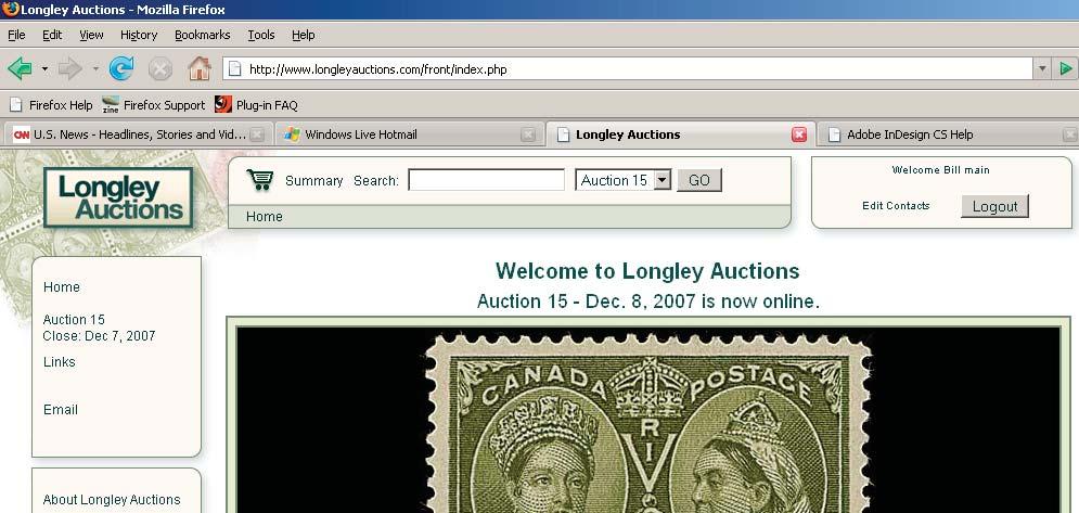When you are finished bidding you can click the Logout button at any time. A summary email will be sent to you at the close of the internet bidding phase of the auction.