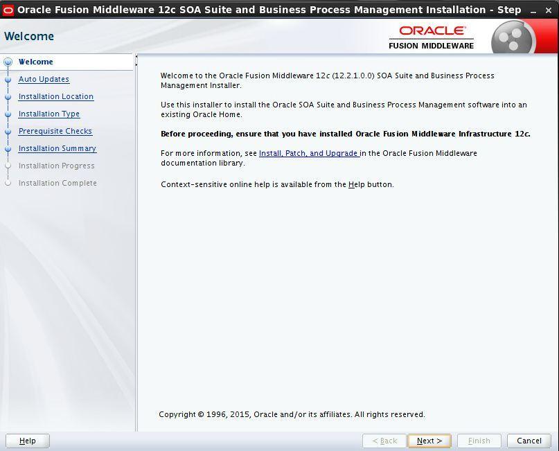 2.5 Installing Oracle Fusion Middleware 12c software.