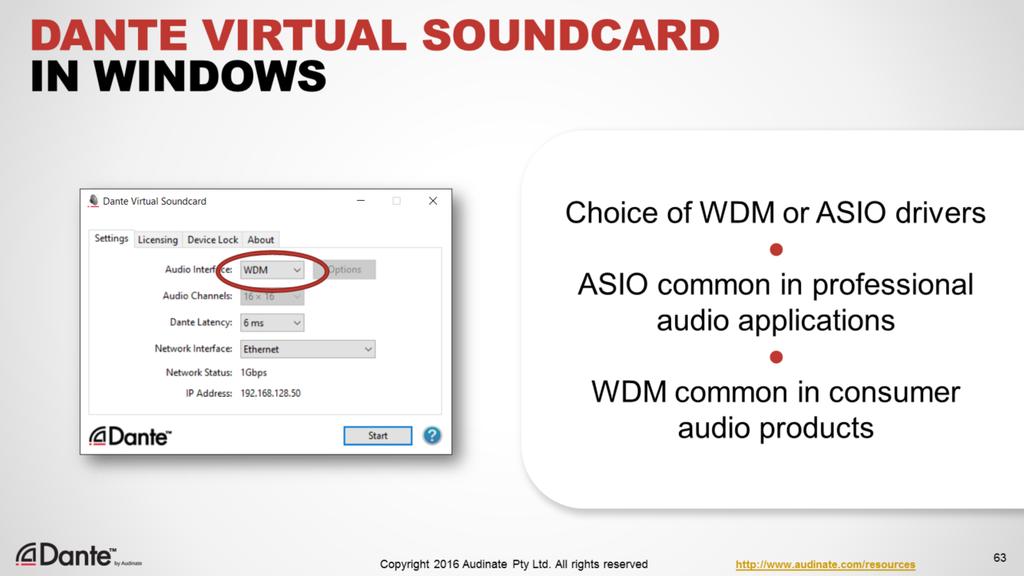 If you are using Dante Virtual Soundcard on the Windows platform, there are some additional setup elements.