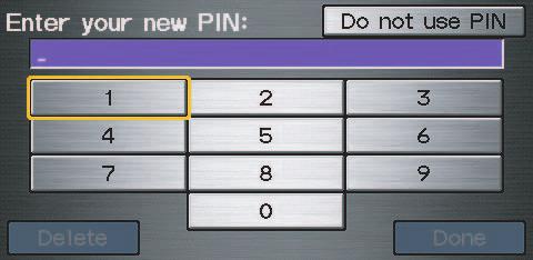 System Set-up PIN Number You can set a four-digit PIN (Personal Identification Number) for accessing and changing personal addresses and your home address if desired.