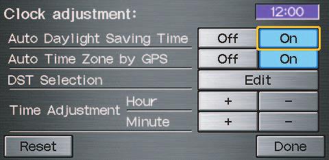 Clock Settings From the Setup screen (second), say or select Clock Settings and the following screen appears: Clock Adjustment When you select Clock Adjustment, the following screen appears: This