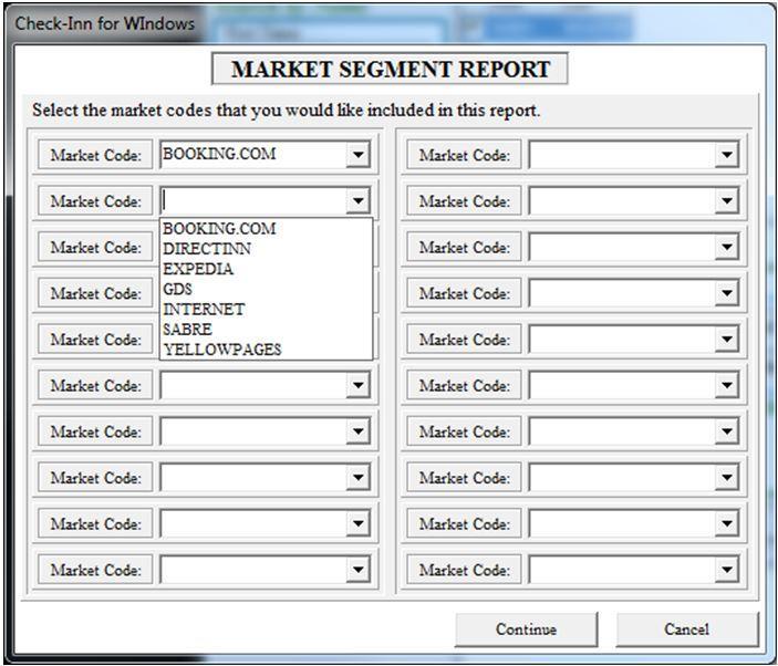 Reports and Charts Note: If you are creating a report and/or chart that includes the subcategory of Market Code, you will be asked to select the market codes of