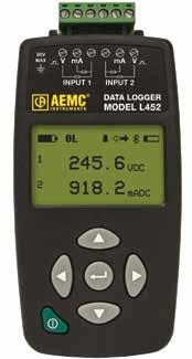 PROGRAMMABLE Special product features D ATA POWER fr o m 32MB S T O R A G E U S B DATA LOGGERS Two-Channel DC Voltage, Current, Pulse & Event Model L452 Bluetooth-enabled logger and event counter