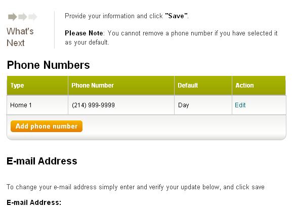 This section allows a member to update the phone number and email address that we have on file.