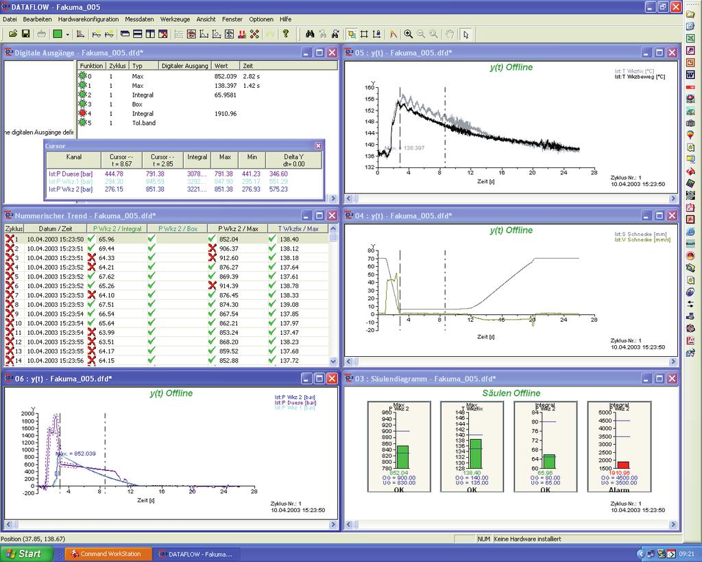 E-MAIL: Just a View of the Graphical Display Possibilities Top left: Top left: Center left: Bottom left: Status display of the digital outputs (alarm outputs and function fulfillment).