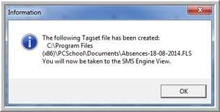 Name PCSchool will name the file and make it unique with the date, if running several files for the same date you may wish to edit this to avoid overwriting.
