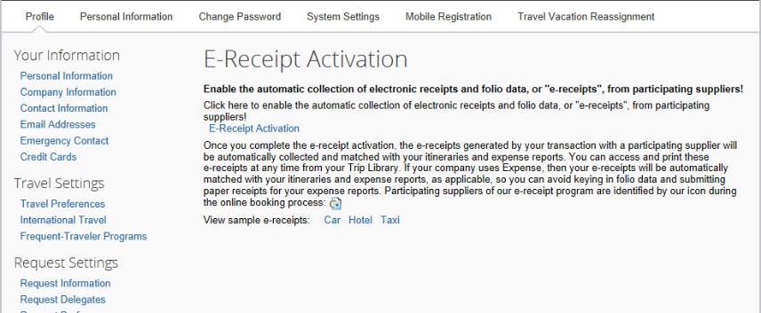 Enabling E-Receipts E-receipts are an electronic version of receipt data that can be sent directly to Concur to replace paper receipts.