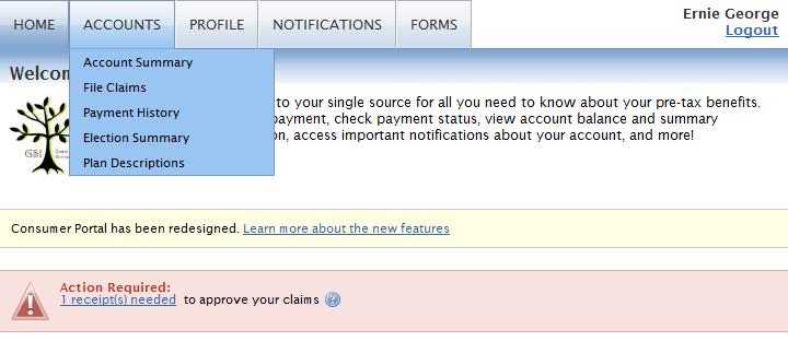 VIEW YOUR ACCOUNT INFORMATION Select the Profile tab (Dependents or Summary) to review your personal