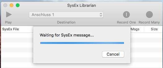 (in one shot) > to Mac In the SysEx Librarian window, click on the right Record