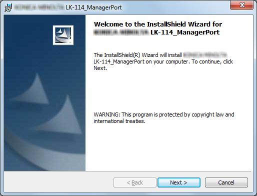 dreference For a user computer with administrator privileges, you can select [LK-114_InstallerCreateTool] - [InstForm] - [LK-114_ManagerPort]